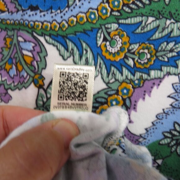 Vera Bradley Pajama Set Size 3XL Flowers Feathers Paisley Floral Shirt Pants - Picture 10 of 16